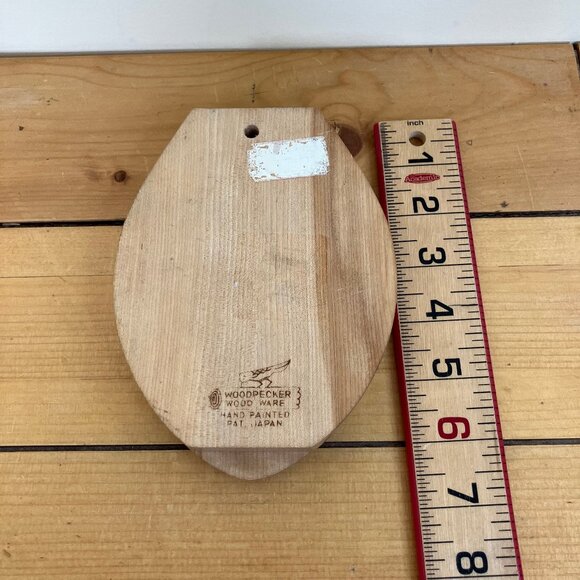 Woodpecker Wood Ware Door Knocker Hand Painted Rooster Vintage Made in Japan - Picture 7 of 8